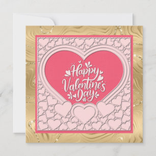 Elegantes rosa Herz Happy Valentine's Day Stilvoll Einladung