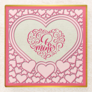 Elegantes rosa Herz Happy Valentine's Day Stilvoll Glasuntersetzer