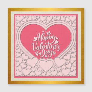 Elegantes rosa Herz Happy Valentine's Day Stilvoll Magneteinladung