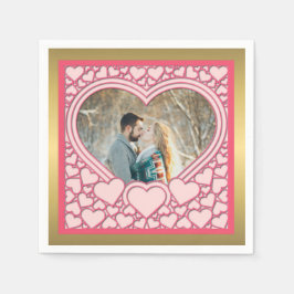 Elegantes rosa Herz Happy Valentine's Day Stilvoll Serviette