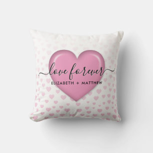 Elegantes rosa Herz- und Tupfen-Design Kissen
