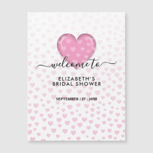 Elegantes Rosa-Herz- und Tupfen-Design Magnetkarte