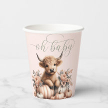 Elegantes Rosa HIghland Kuh-Babydusche