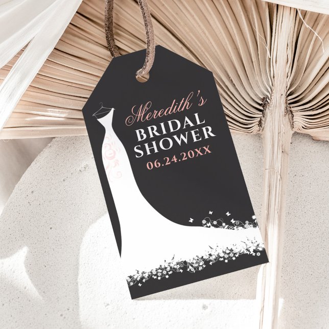 Elegantes Rosa Hochzeitskleid Brautparty Geschenkanhänger (Von Creator hochgeladen)