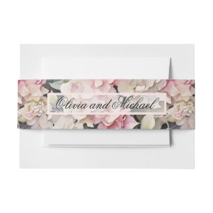 Elegantes, rosa Hydrangeas in Aquarellfarben Einladungsbanderole