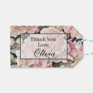 Elegantes, rosa Hydrangeas in Aquarellfarben Geschenkanhänger