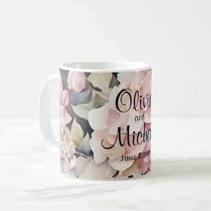 Elegantes, rosa Hydrangeas in Aquarellfarben Kaffeetasse