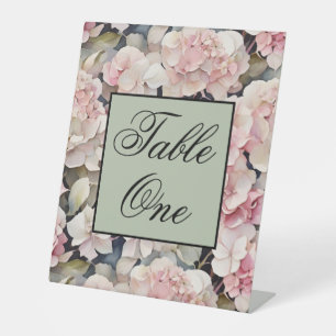 Elegantes, rosa Hydrangeas in Aquarellfarben Sockelschild