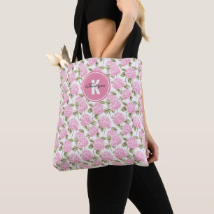 Elegantes rosa Hydrangeen-Blumen-Muster-Monogramm