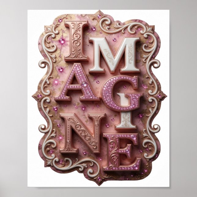 Elegantes Rosa IMAGINE Poster (Vorne)