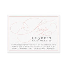 Elegantes rosa Kalligrafie Rezept für die Braut