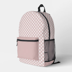 Elegantes, rosa Kariertes Muster Bedruckter Rucksack