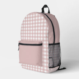 Elegantes, rosa Kariertes Muster Bedruckter Rucksack