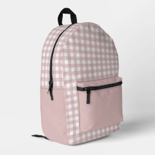 Elegantes, rosa Kariertes Muster Bedruckter Rucksack