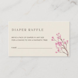 Elegantes rosa Kirschblossom Diaper Raffle Ticket Begleitkarte