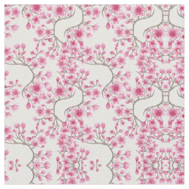 Elegantes rosa Kirschblossom Wasserfarben Stoff (Nahaufnahme)
