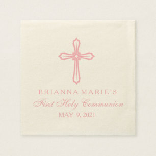Elegantes rosa Kreuz-erste Serviette