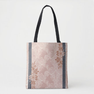 Elegantes Rosa-Lachs-Rosa-Spitze-Roségold-Blumen-N