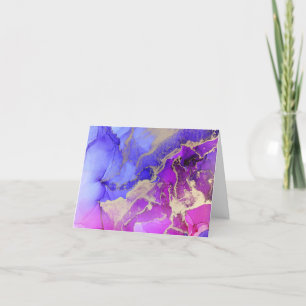 Elegantes rosa-lila-juwel-farbiges Tuschwaschbild  Dankeskarte