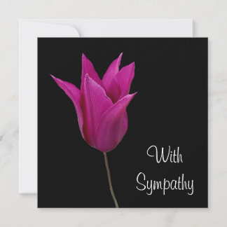 Elegantes rosa lila Tulpe Blume Beileid Karte