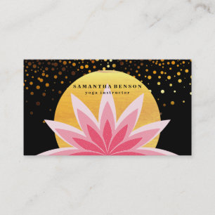 Elegantes Rosa Lotus Blume Logo Yoga Healing Healt Visitenkarte