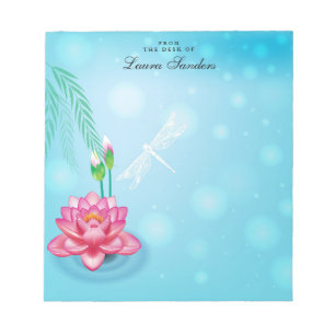 Elegantes rosa Lotus Blume Personalisiert Notepad Notizblock