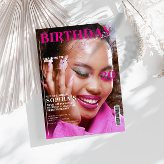 Elegantes rosa Magazin über 30. Geburtstag Einladung