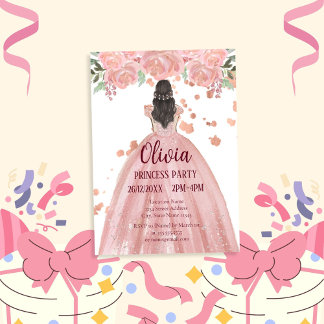 Elegantes Rosa Magisches Prinzessin-Party Einladung