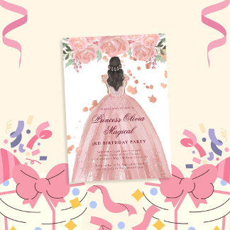 Elegantes Rosa Magisches Prinzessin-Party Einladung