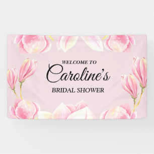 Elegantes rosa Magnolia Brautparty Banner
