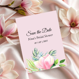 Elegantes rosa Magnolia Brautparty Save The Date