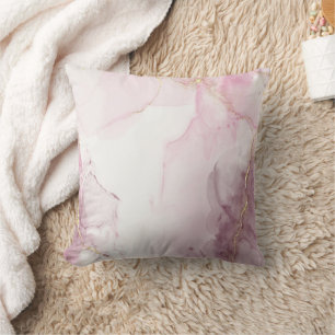 Elegantes Rosa-Marmor-Goldader-Muster Kissen