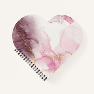 Elegantes rosa Marmor mit Goldadern-Muster Notizbuch