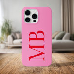 Elegantes rosa Minimalistisches Anfangsmonogramm Case-Mate iPhone Hülle<br><div class="desc">Eleganter rosa Minimalistischer Initial Monogram iPhone Case</div>