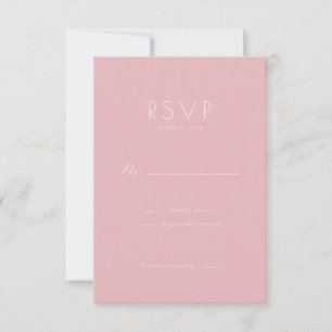 Elegantes Rosa Minimalistisches RSVP Karte