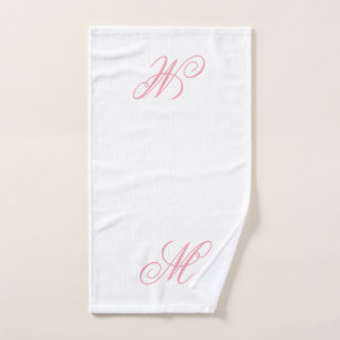 Elegantes rosa Monogramm Anfangsbuchstabe  Handtuch