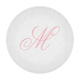 Elegantes rosa Monogramm Anfangsbuchstabe Schneidebrett