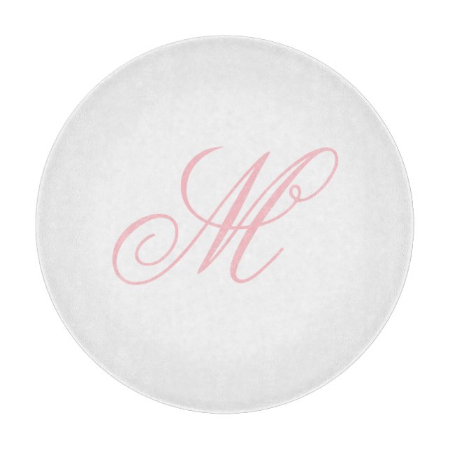 Elegantes rosa Monogramm Anfangsbuchstabe  Schneidebrett (Vorderseite)