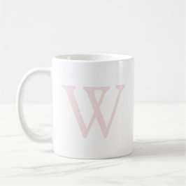 Elegantes Rosa Monogramm, Anfangsweiß Kaffeetasse