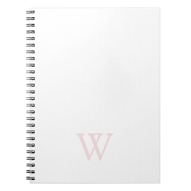 Elegantes Rosa Monogramm, Anfangsweiß Notizblock (Vorderseite)