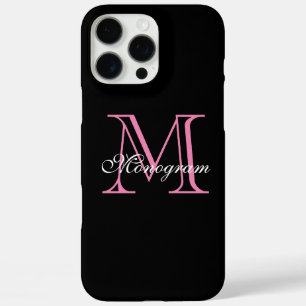 Elegantes rosa Monogramm iPhone 16 Pro Max Hülle