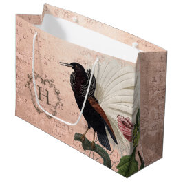 Elegantes rosa Monogramm Große Geschenktüte