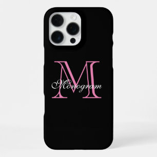 Elegantes rosa Monogramm iPhone 16 Pro Max Hülle
