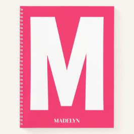 Elegantes Rosa, Monogramm-Name Minimalist modern Notizbuch