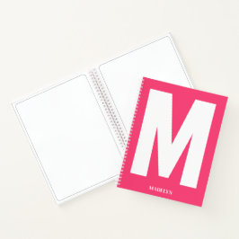 Elegantes Rosa, Monogramm-Name Minimalist modern Notizbuch