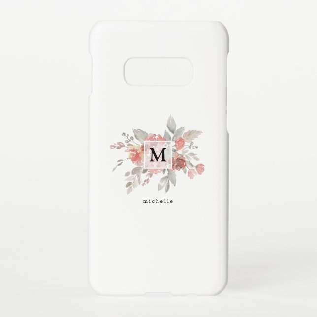 Elegantes Rosa Monogramm Samsung Galaxy Hülle (Rückseite)