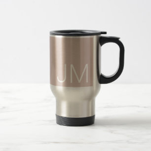 Elegantes Rosa Monogrammierte Übergrößen Initialen Reisebecher