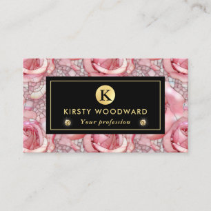 Elegantes rosa Mosaikmuster Visitenkarte