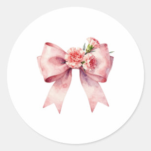 Elegantes rosa Nelkenband Runder Aufkleber