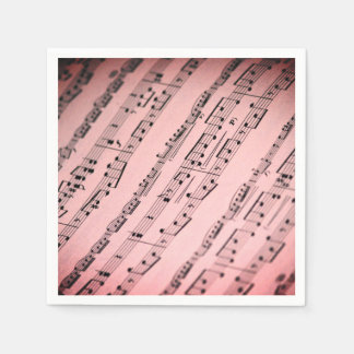 Elegantes rosa Notenpapier Serviette